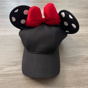 Disney Black Cap with Red Stitching